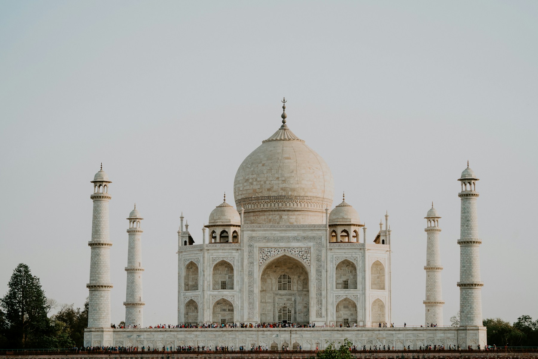 The white marble Taj Mahal in Agra, Uttar Pradesh